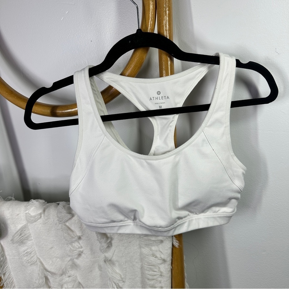 Athleta White Sports Bra sz S - Picture 1 of 3